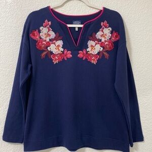 Joules Embroidered Women's Size 6 Cotton Pullover Top